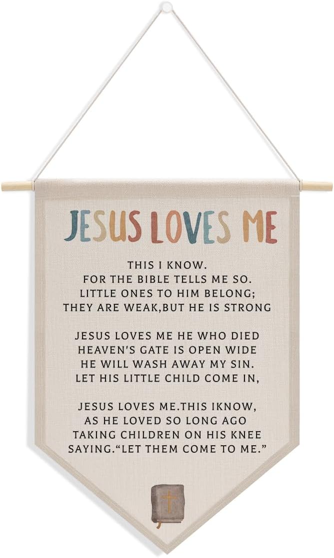 XFN Bible Verse Boho Toddler Baby Room Nursery Wall Decor Christian Gifts for Boys Girls Kids Wall Hanging Pennant Flag Banner Classroom Playroom Bedroom Home Decor Wall Art Birthday Religious Gifts - Image 1